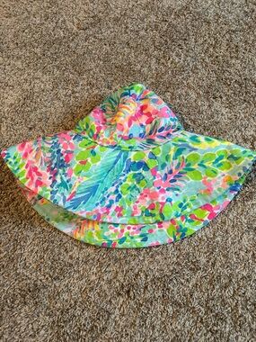 Lilly Pulitzer Pink, Blue & Green Floral Sun Hat